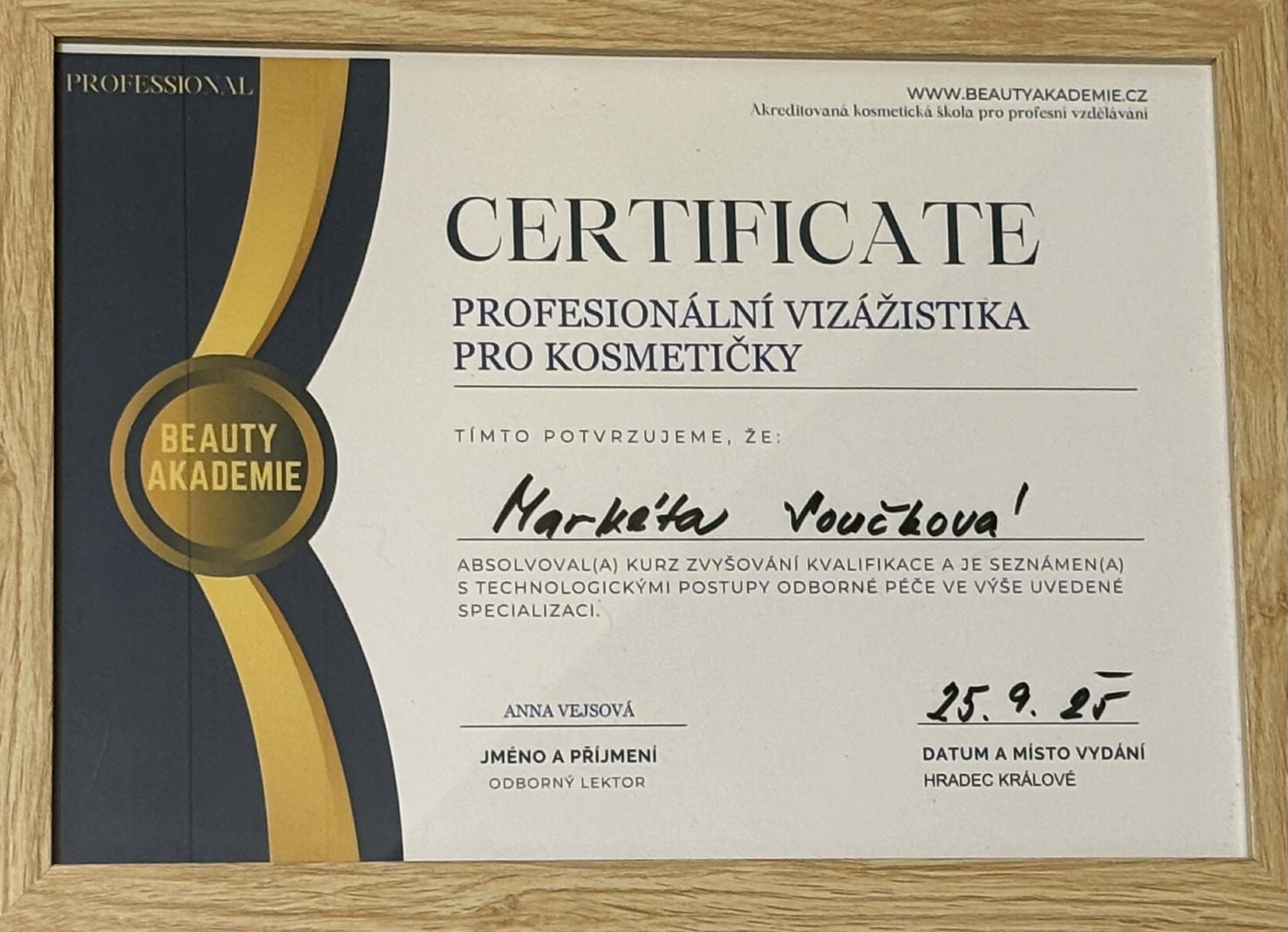 Certifikát 2